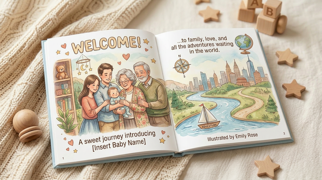 Welcome to the World | Personalized Baby Keepsake Book