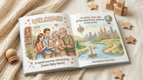 Welcome to the World | Personalized Baby Keepsake Book